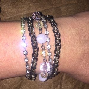 Multi Beads And Chain Clasp Bracelet